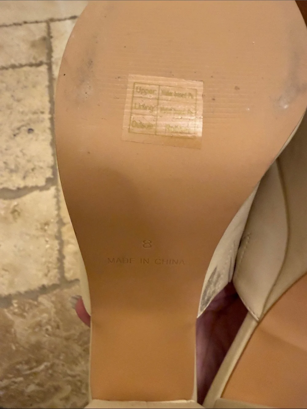 Princess Polly Cream Platform Slide Heels